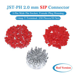 Red JST PH SIP 2.0 mm 3-Pin Connector Kit