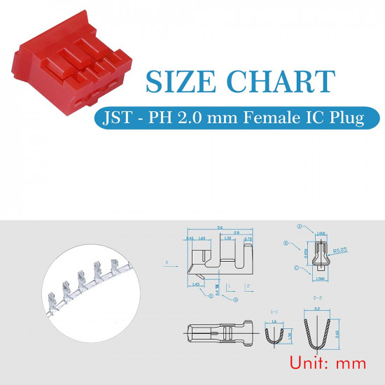 Red JST PH SIP 2.0 mm 3-Pin Connector Kit Red JST PH SIP 2.0 mm 3-Pin Connector Kit