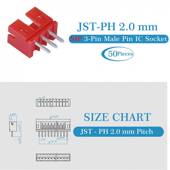 Cable JST PH 3 pin vers connecteur femelle - 200mm - Boutique Semageek