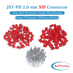 Red JST PH SIP 2.0 mm 4-Pin Connector Kit