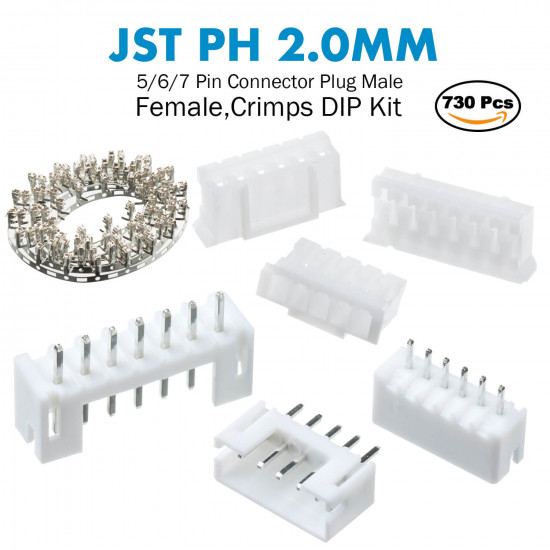 JST PH - 5 / 6 / 7 Pin Connector Kit