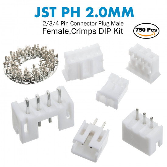 JST PH - 2 / 3 / 4 Pin Connector Kit