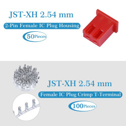 Red JST XH SIP 2.54 mm 2-Pin Connector Kit