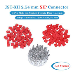 Red JST XH SIP 2.54 mm 3-Pin Connector Kit