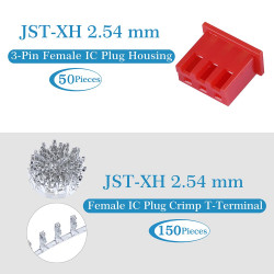 Red JST XH SIP 2.54 mm 3-Pin Connector Kit