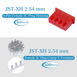 Red JST XH SIP 2.54 mm 4-Pin Connector Kit