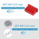 Red JST XH SIP 2.54 mm 4-Pin Connector Kit