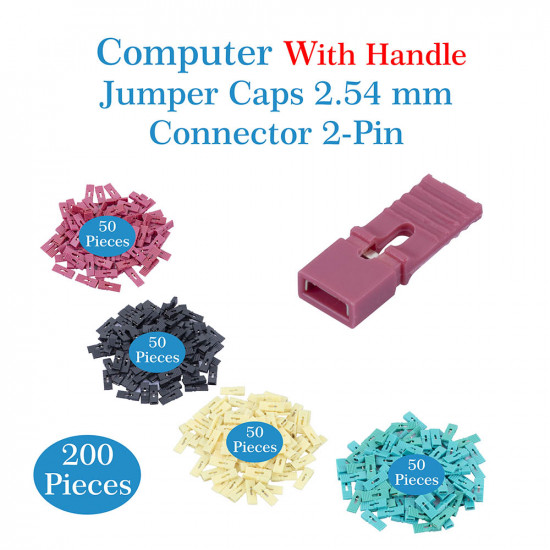 Standard Computer RGB Jumper Caps with Handle Pin Shunt Short Circuit 2-Pin Connector 2.54mm Kit