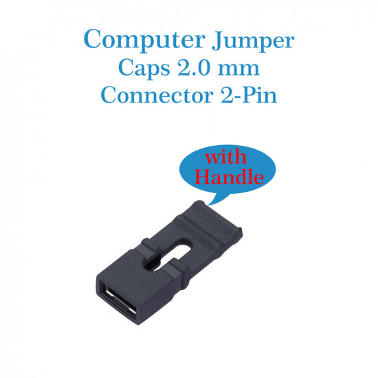 Standard Computer Jumper Caps with Handle Pin Shunt Short Circuit 2-Pin Connector 2.0mm-Black