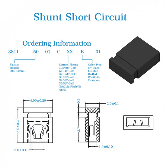Standard Computer Jumper Caps Header Pin Shunt Short Circuit 2-Pin Connector Close Top 2.0mm-Black Standard Computer Jumper Caps Header Pin Shunt Short Circuit 2-Pin Connector Close Top 2.0mm-Black