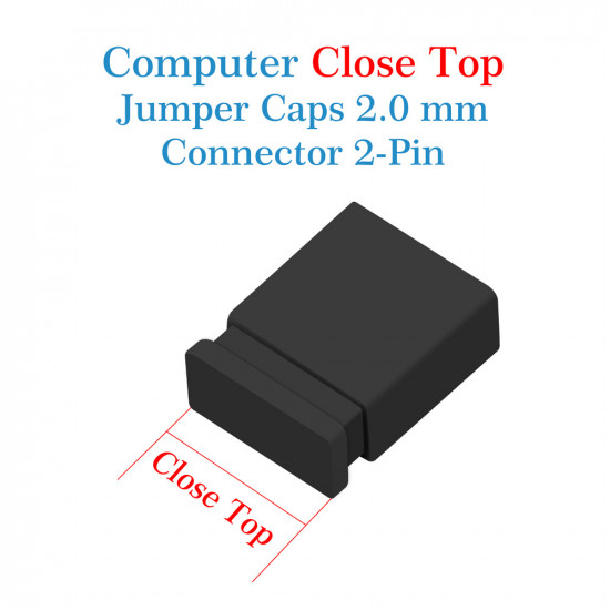Standard Computer Jumper Caps Header Pin Shunt Short Circuit 2-Pin Connector Close Top 2.0mm-Black
