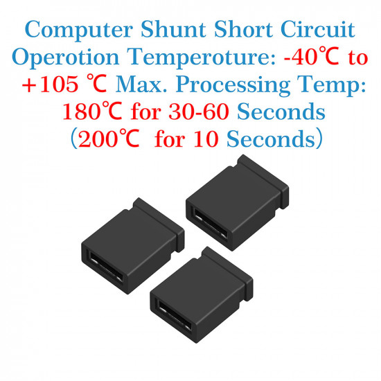 Standard Computer Jumper Caps Header Pin Shunt Short Circuit 2-Pin Connector Close Top 2.0mm-Black