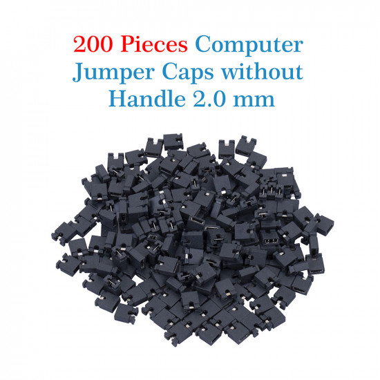 Standard Computer Jumper Caps Header Pin Shunt Short Circuit 2-Pin Connector Open Top 2.0mm-Black Standard Computer Jumper Caps Header Pin Shunt Short Circuit 2-Pin Connector Open Top 2.0mm-Black