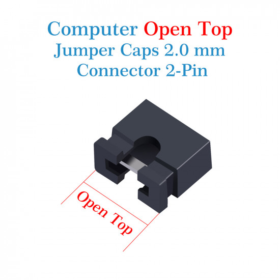 Standard Computer Jumper Caps Header Pin Shunt Short Circuit 2-Pin Connector Open Top 2.0mm-Black Standard Computer Jumper Caps Header Pin Shunt Short Circuit 2-Pin Connector Open Top 2.0mm-Black