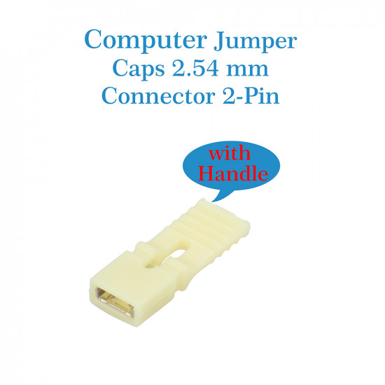 Standard Computer Jumper Caps with Handle Pin Shunt Short Circuit 2-Pin Connector 2.54mm-Yellow