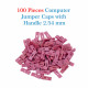Standard Computer Jumper Caps with Handle Pin Shunt Short Circuit 2-Pin Connector 2.54mm-Red Standard Computer Jumper Caps with Handle Pin Shunt Short Circuit 2-Pin Connector 2.54mm-Red