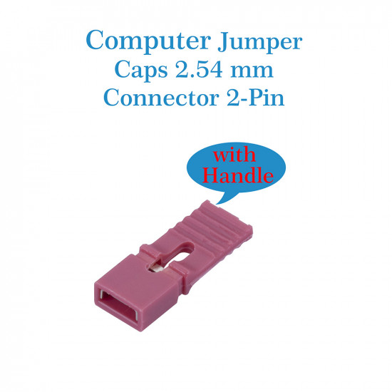 Standard Computer Jumper Caps with Handle Pin Shunt Short Circuit 2-Pin Connector 2.54mm-Red Standard Computer Jumper Caps with Handle Pin Shunt Short Circuit 2-Pin Connector 2.54mm-Red
