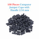 Standard Computer Jumper Caps with Handle Pin Shunt Short Circuit 2-Pin Connector 2.54mm-Black Standard Computer Jumper Caps with Handle Pin Shunt Short Circuit 2-Pin Connector 2.54mm-Black