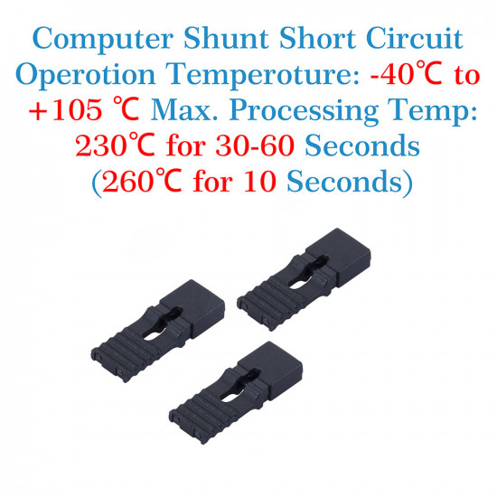 Standard Computer Jumper Caps with Handle Pin Shunt Short Circuit 2-Pin Connector 2.54mm-Black