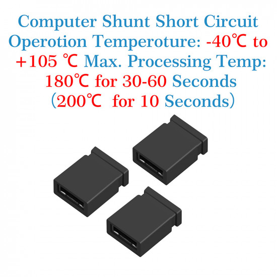 Standard Computer Jumper Caps Header Pin Shunt Short Circuit 2-Pin Connector Close Top 2.54mm-Black