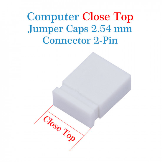 Standard Computer Jumper Caps Header Pin Shunt Short Circuit 2-Pin Connector Close Top 2.54mm-White
