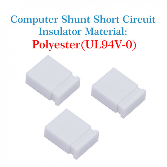 Standard Computer Jumper Caps Header Pin Shunt Short Circuit 2-Pin Connector Close Top 2.54mm-White