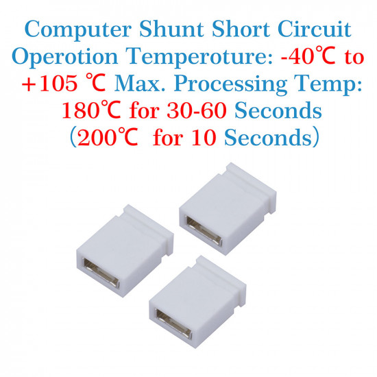 Standard Computer Jumper Caps Header Pin Shunt Short Circuit 2-Pin Connector Close Top 2.54mm-White