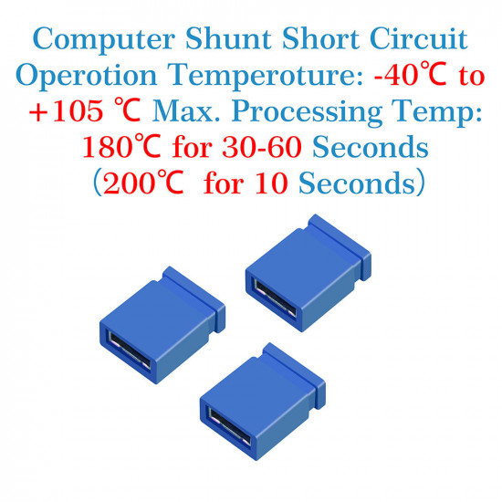 Standard Computer Jumper Caps Header Pin Shunt Short Circuit 2-Pin Connector Close Top 2.54mm-Blue