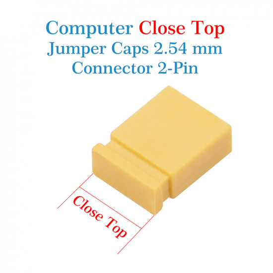 Standard Computer Jumper Caps Header Pin Shunt Short Circuit 2-Pin Connector Close Top 2.54mm-Yellow