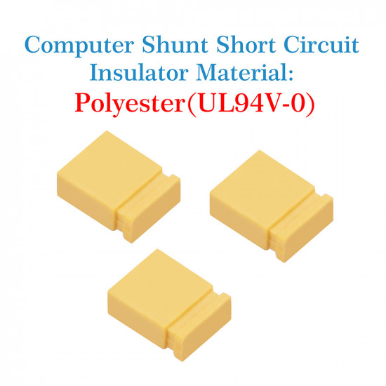 Standard Computer Jumper Caps Header Pin Shunt Short Circuit 2-Pin Connector Close Top 2.54mm-Yellow