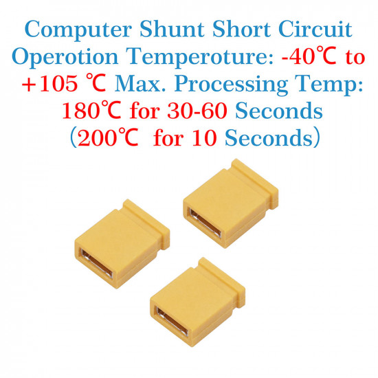 Standard Computer Jumper Caps Header Pin Shunt Short Circuit 2-Pin Connector Close Top 2.54mm-Yellow