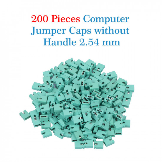 Computer Jumper Caps Header Pin Shunt Short Circuit 2-Pin Connector Open Top 2.54mm-Green 