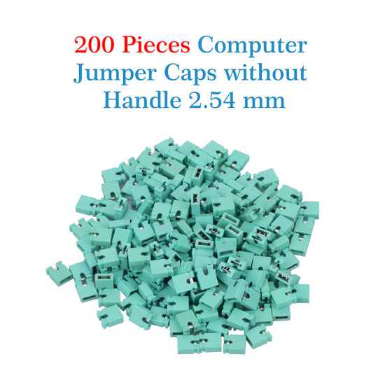 Computer Jumper Caps Header Pin Shunt Short Circuit 2-Pin Connector Open Top 2.54mm-Green Computer Jumper Caps Header Pin Shunt Short Circuit 2-Pin Connector Open Top 2.54mm-Green