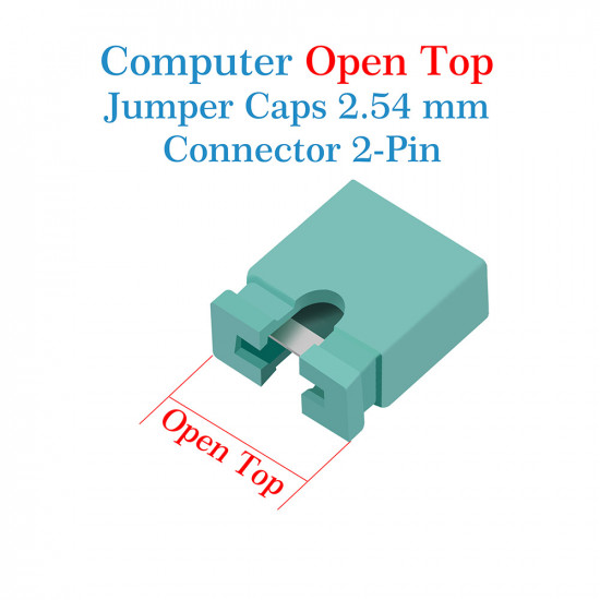 Computer Jumper Caps Header Pin Shunt Short Circuit 2-Pin Connector Open Top 2.54mm-Green 