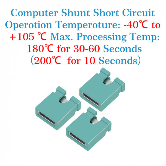 Computer Jumper Caps Header Pin Shunt Short Circuit 2-Pin Connector Open Top 2.54mm-Green 