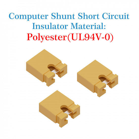 Computer Jumper Caps Header Pin Shunt Short Circuit 2-Pin Connector Open Top 2.54mm-Yellow