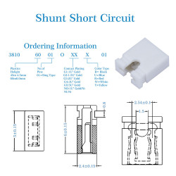 Computer Jumper Caps Header Pin Shunt Short Circuit 2-Pin Connector Open Top 2.54mm-White