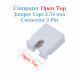 Computer Jumper Caps Header Pin Shunt Short Circuit 2-Pin Connector Open Top 2.54mm-White