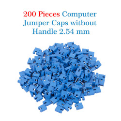 Computer Jumper Caps Header Pin Shunt Short Circuit 2-Pin Connector Open Top 2.54mm-Blue