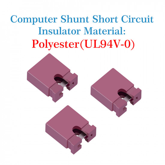 Computer Jumper Caps Header Pin Shunt Short Circuit 2-Pin Connector Open Top 2.54mm-Red