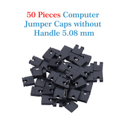 Standard Computer Jumper Caps Header Pin Shunt Short Circuit 2-Pin Connector Open Top 5.08mm-Black