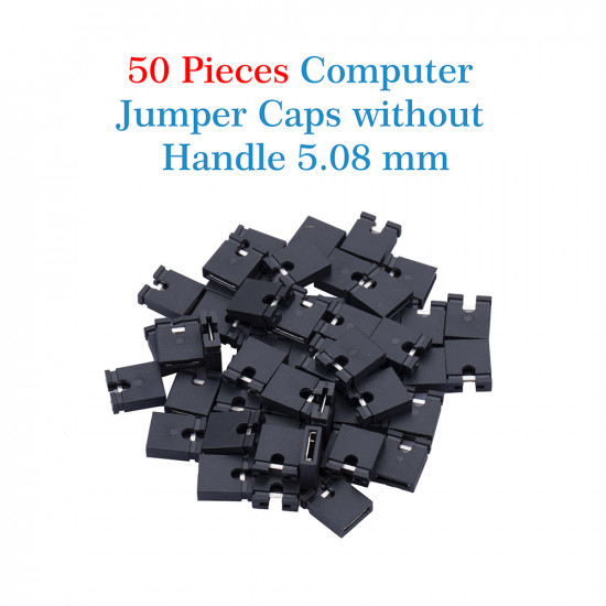Standard Computer Jumper Caps Header Pin Shunt Short Circuit 2-Pin Connector Open Top 5.08mm-Black