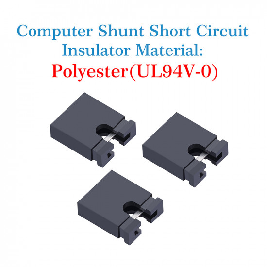 Standard Computer Jumper Caps Header Pin Shunt Short Circuit 2-Pin Connector Open Top 5.08mm-Black