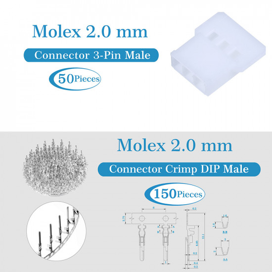 Molex 2.0 mm 3-Pin Connector Kit