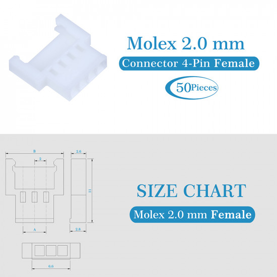 Molex 2.0 mm 4-Pin Connector Kit