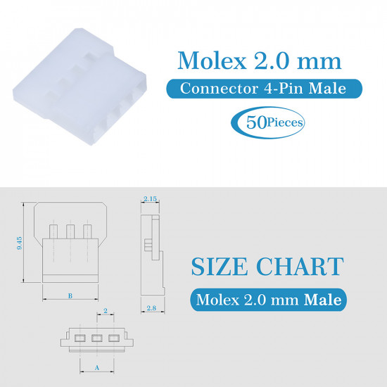 Molex 2.0 mm 4-Pin Connector Kit