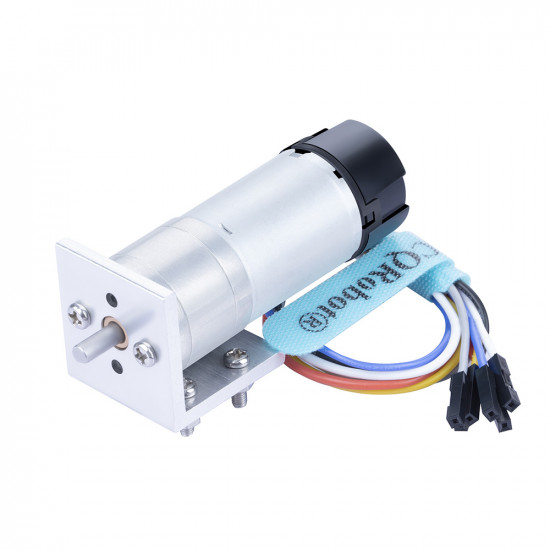 Ocean: 4.21:1 HP Metal DC Geared-Down Motor 25Dx62.5L mm 6W/6V with 48 CPR Encoder and Fix Bracket.