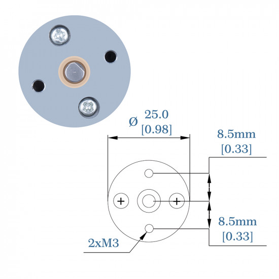  20.41:1 MP Metal DC Geared-Down Motor 25Dx47.8L mm 4.5W/12V, with Fix Bracket.