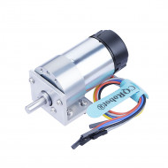 450:1 Metal DC Geared-Down Motor 37Dx65L mm 6V  or 12V, with 64 CPR Encoder and Mounting Bracket. 