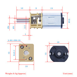 100:1 Micro Metal Gearmotor LP 6V（2PCS）